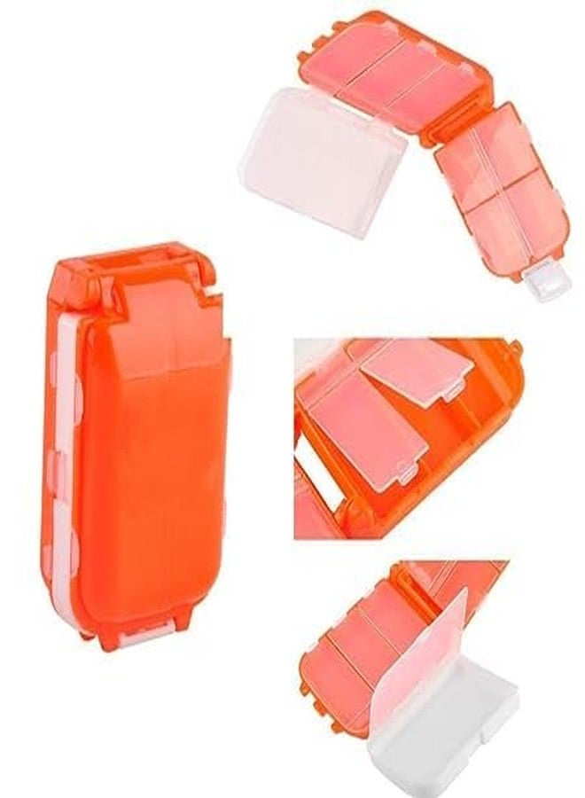 ATETO Portable Travel Pill Box Case Organizer Weekly 7 Day Plastic Medicine Vitamin Holder Container 8 Compartment Pill Organizer Good for Purse and Pocket (Pack of 1). - Image 3